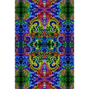 Oversized Tie-Dye Towel With Tapestry Design.